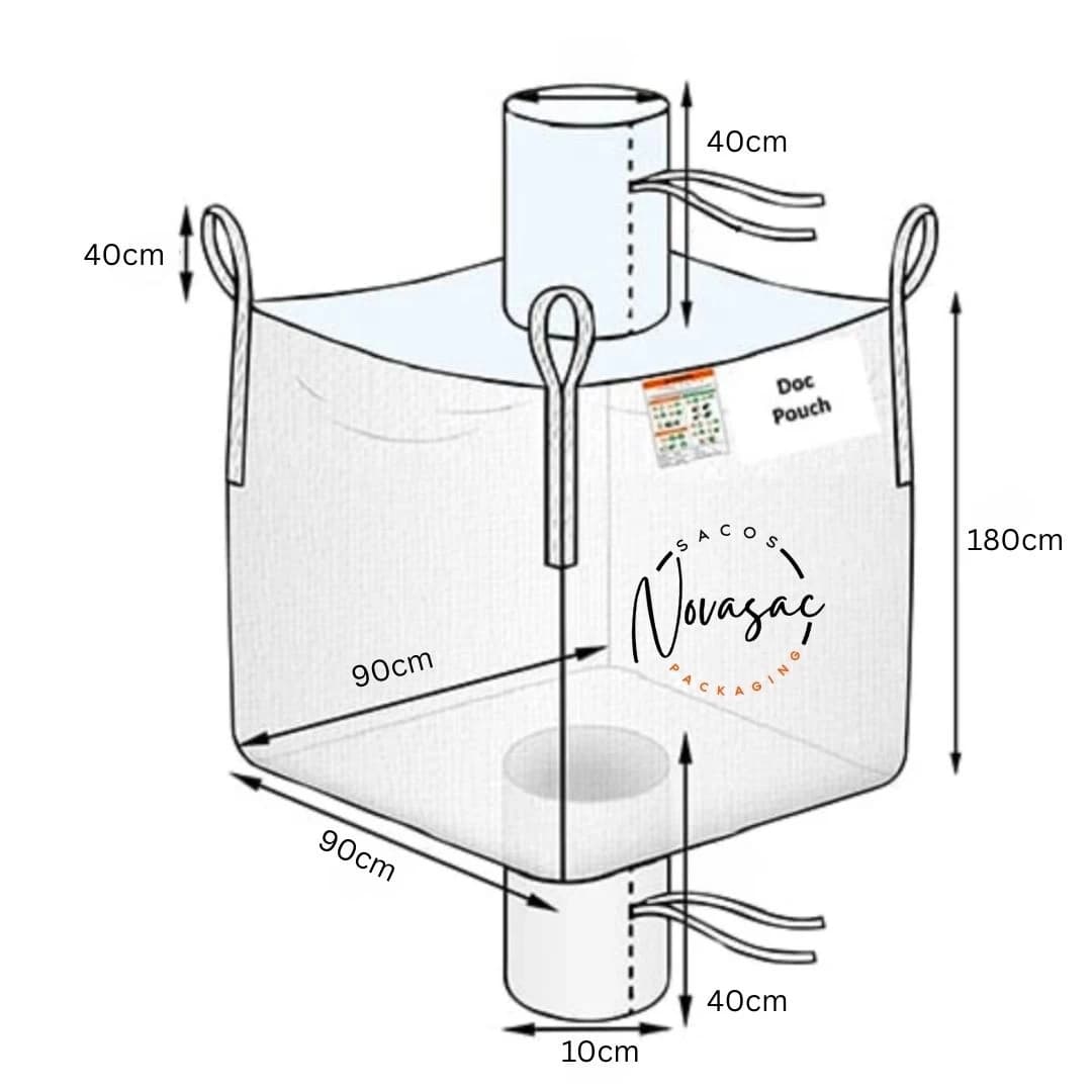Big Bag Filling Spout Discharge Spout 90x90x180 Non-Laminated PP — image 2