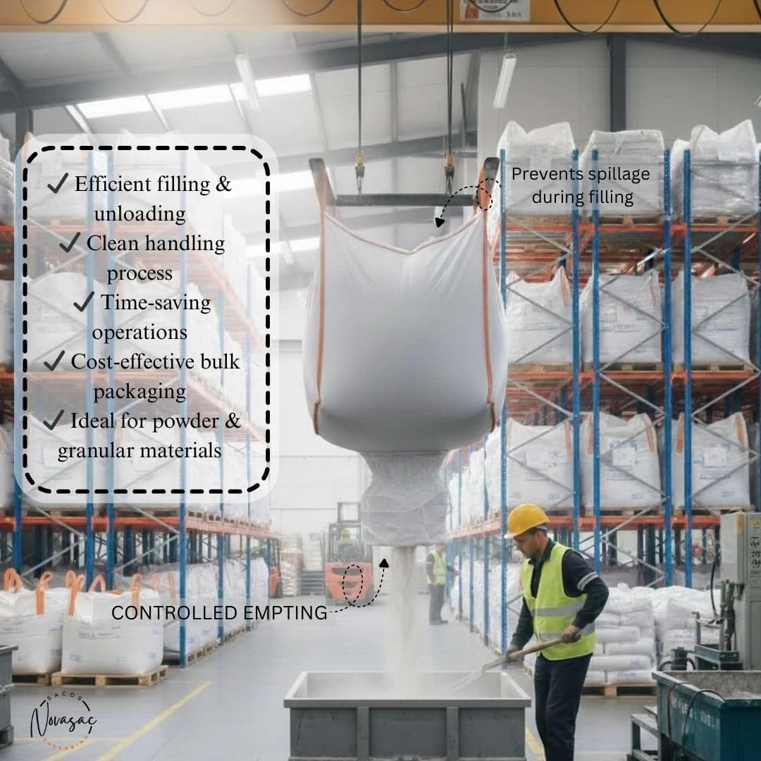 Big Bag Filling Spout Discharge Spout 90x90x180 Non-Laminated PP — image 3