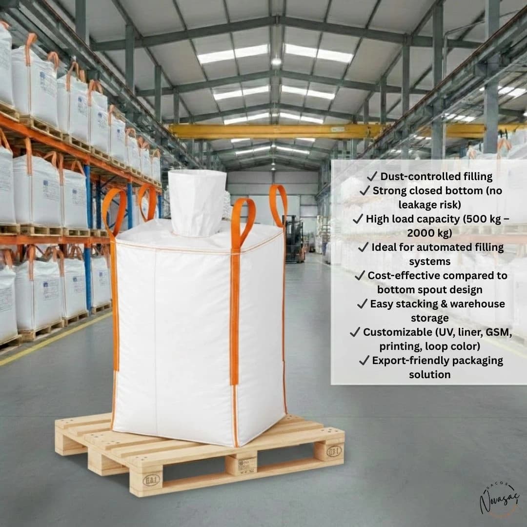 Big Bag Filling Spout Flat Base 78x78x56 Non-Laminated PP — image 6