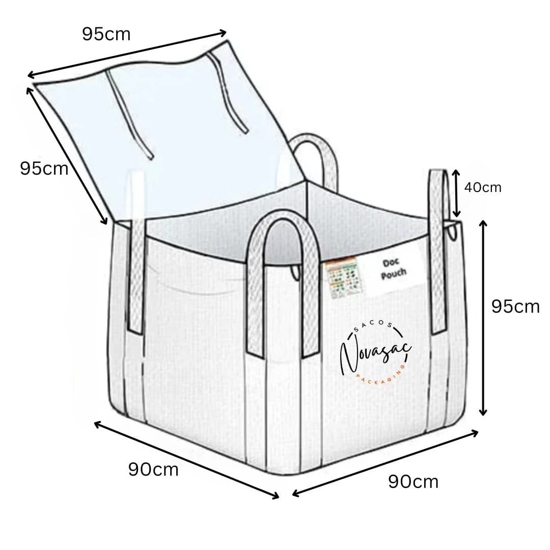 Big Bag Flap Flat Base 90x90x95 Non-Laminated PP — image 2