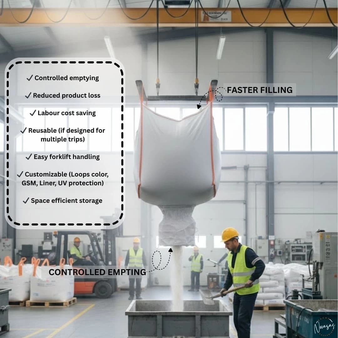 Big Bag Open Top Discharge Spout 85x85x90 Non-Laminated PP — image 5